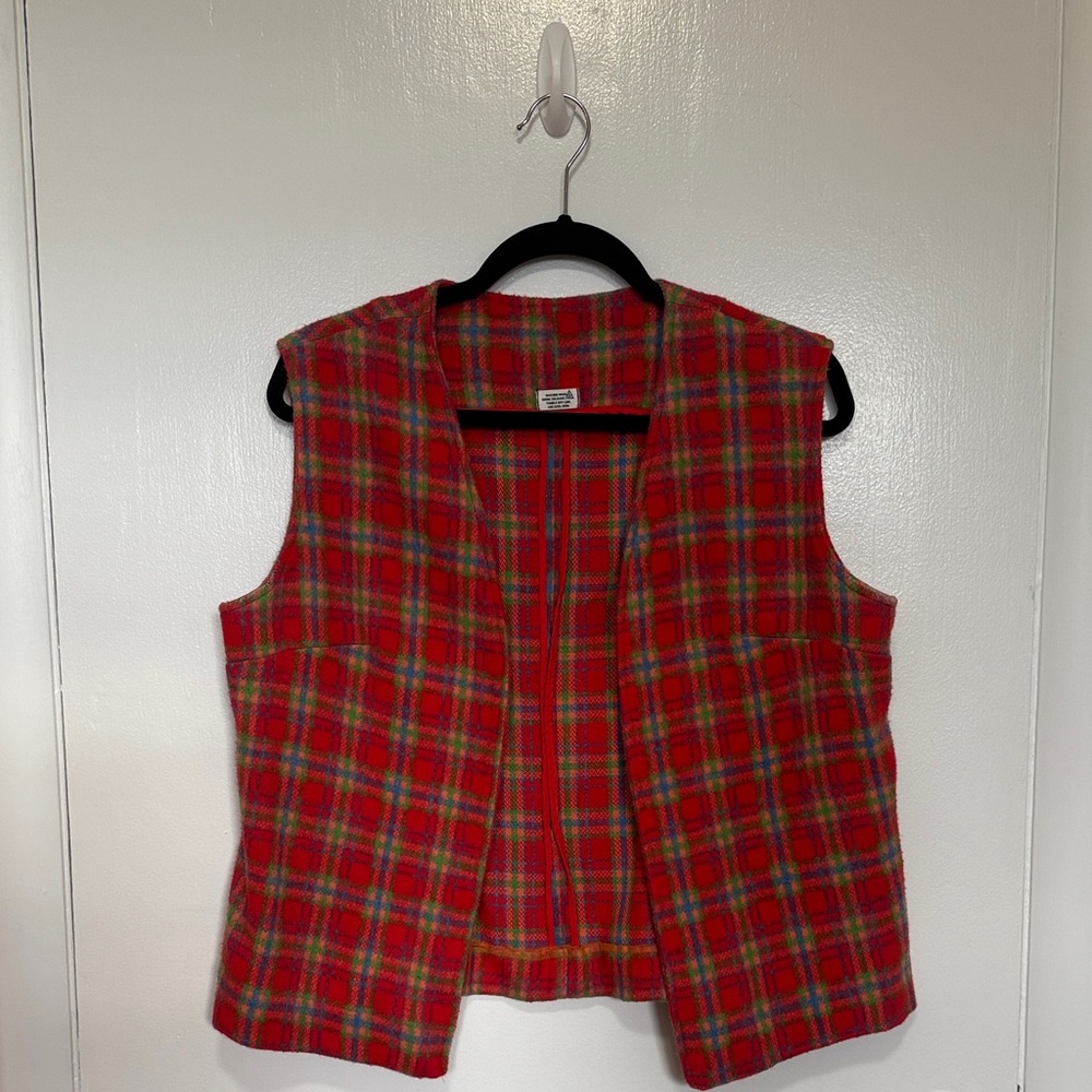 Vintage Red Plaid Vest